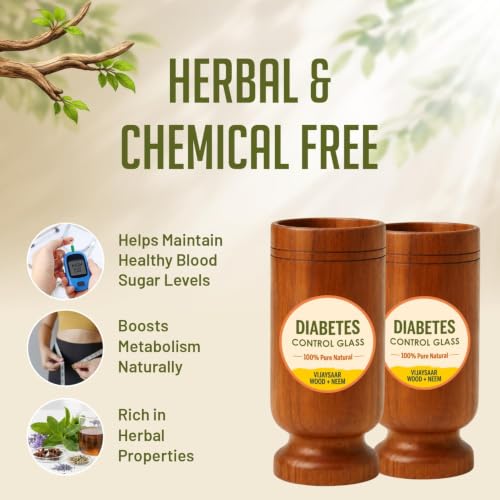 Image of Wood Glass for Diabetes with Neem 250 ML Capacity | Lab Tested Ayurvedic Herbal Water Tumbler for Overnight Infused Water | Reusable Natural Glass (Pack of 3)