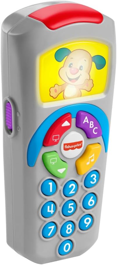 ഫ്രണ്ട് view of the Fisher-Price Puppy Remote Control toy