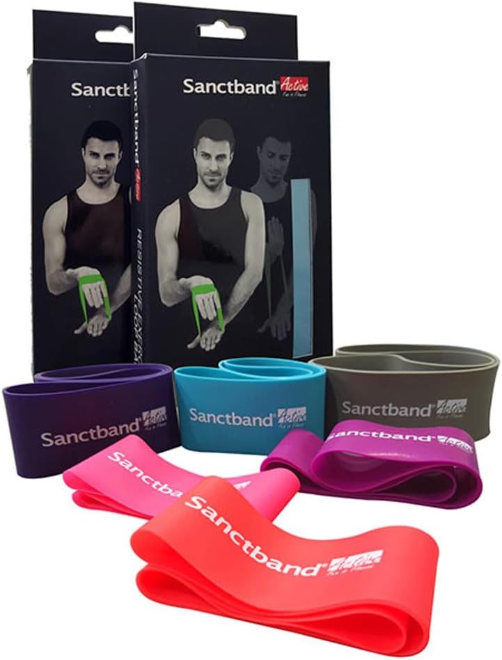 Exercise Resistance Loop Bands 13" Men and Women, Pack of 6 Different Levels Elastic Band for Home Gym Long Exercise Workout Great Fitness Equipment for Training, Yoga
