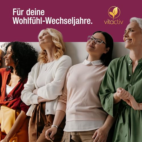 VITACTIV MenoBalance - Povrće za menopauzu - Ulje noćurka, korijen jama, hmelj, Chasteberry Plus B vitamini - Protiv simptoma - Bez hormona i za vegane - 60 kapsula za menopauzu