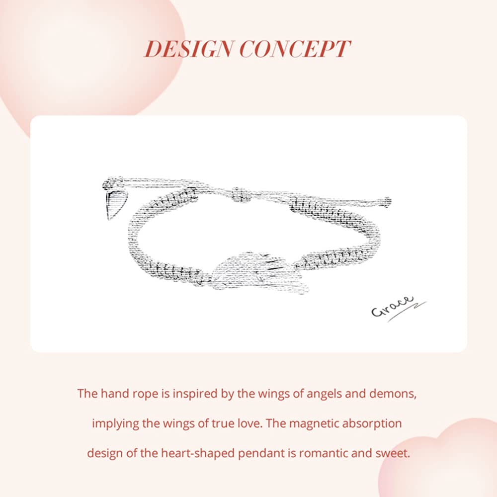MOCHAMIK Pulsera de bendición benedictina Tejida a Mano con cordón Negro/cordón de Plata con ala de ángel