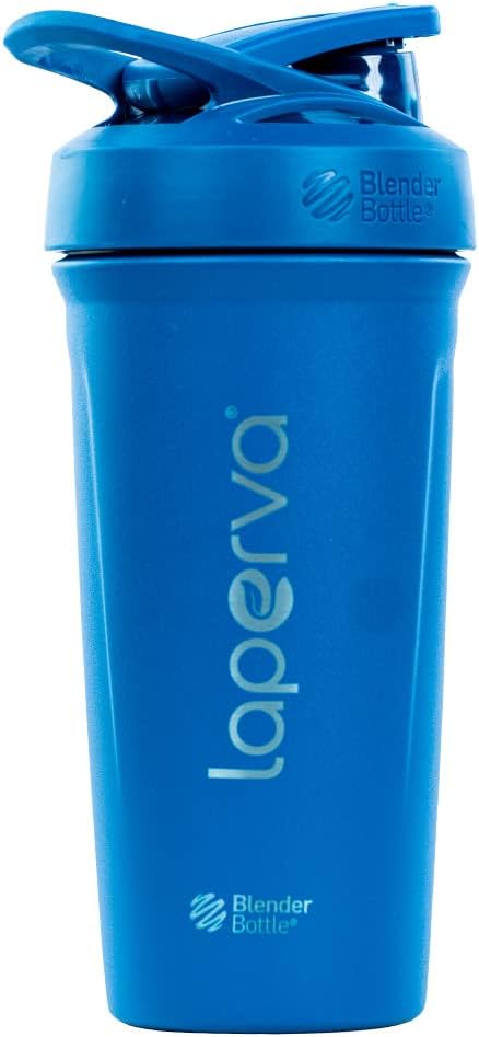 Laperva X Blender Bottle Stainless Steel Shaker, Rounded Base, Insulated- Bpa Free, Leak ProofShaker- (Blue -590 ML)