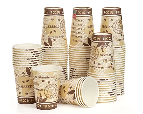 Octopus 100 tazas de café, tazas de papel para llevar, con volumen de llenado de 180 ml