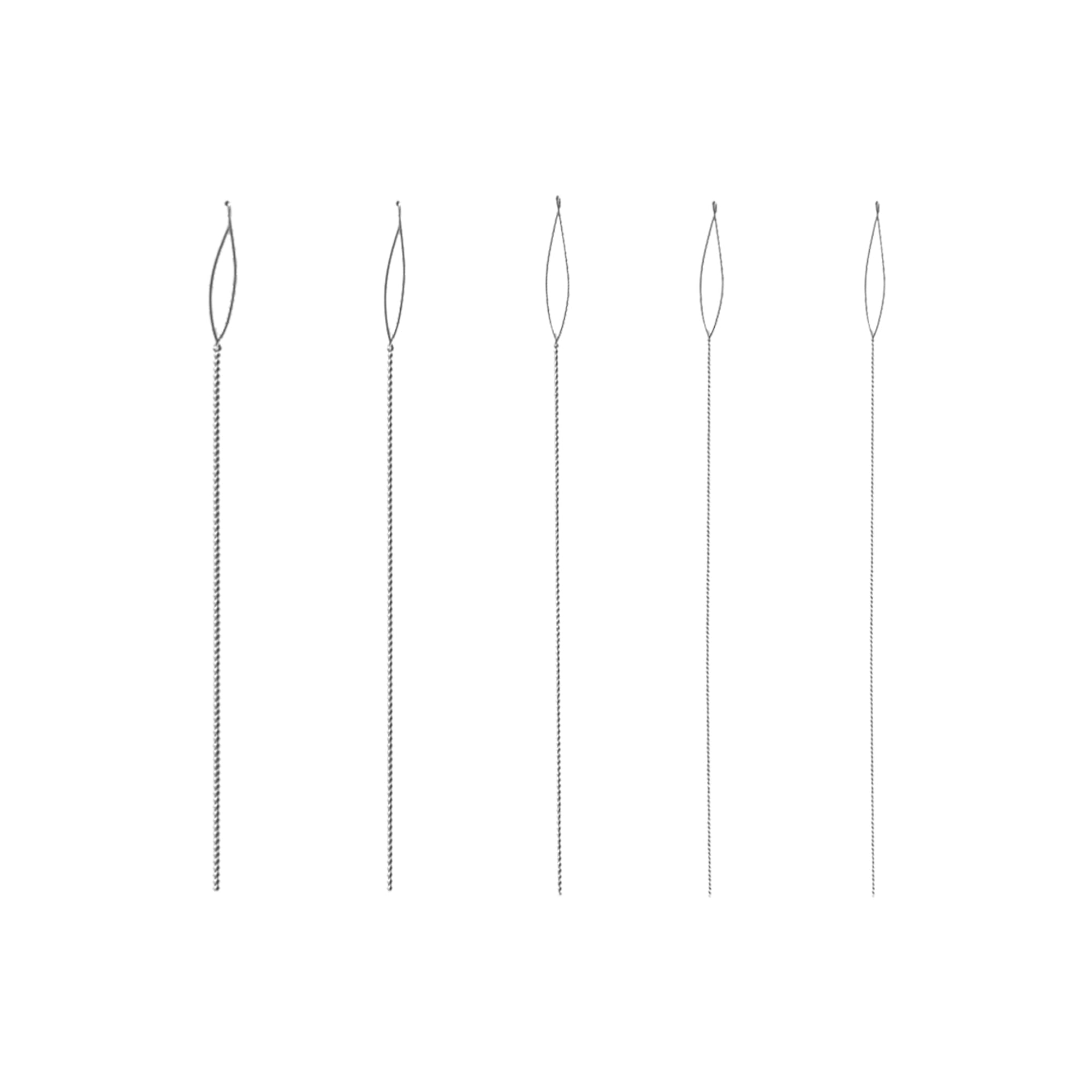 Beadalon Collapsible Eye Beading Needles, Variety 5 Pk - 2.5 inches: Extra Fine, Fine, Medium, Heavy, Extra Heavy