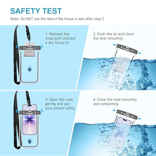 Image of ivoler [Pack of 2 Waterproof Phone Pouches with Fluorescent Edge