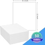 Feuille complète de papier autocollant, 8.5" x 11" Label White Matte pour Laser & Imprimante à jet d'encre, Imprimable Sticker d'adresse pleine page (50 les étiquettes, 50 Feuilles)