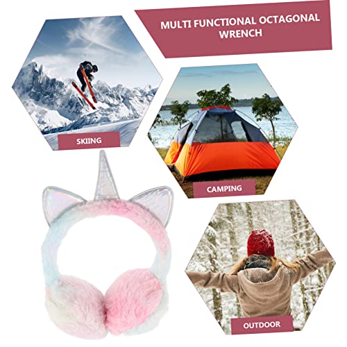 Ear for Boys and Girls Glittery Earmuffs Comfortable Ear for Cold Weather Cute Design for Outdoor Activities Horn4