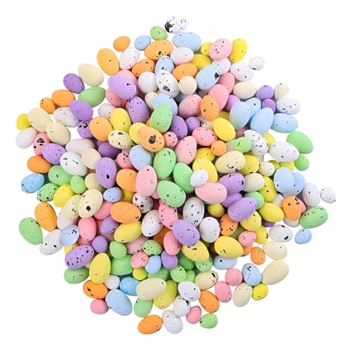 OYZOQ 100 PCS Oeufs Mousse de Pâques Multicolores Easter Décorations Artisanales Mini Oeufs Mouchetés Ornements de Jardin Bricolage Décoration de...