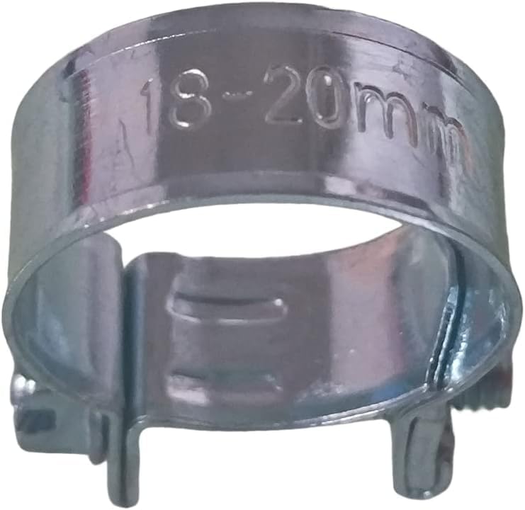 TWAITU 10 mini abrazaderas de manguera chapadas en zinc eficientes y duraderas, tamaño de 18-20 mm, adecuadas para sistemas de inyección de combustible, líneas hidráulicas y más