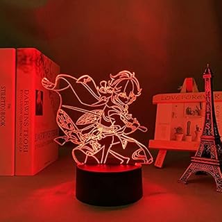 LXMISS Genshin Impact Figure Lamp Kaedehara Kazuha LED Night Light for Children Bedroom Decor Kids Birthday Gift LED Night Bedside Table Touch Control (5154)