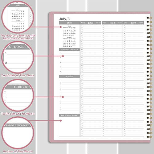 Weekly Appointment Book 2023-2024 - Daily Hourly Planner 2023-2024, July 2023 - June 2024, 8.4" X 10.6", 15-Minute Interval, Flexible Soft Cover, Twin-Wire Binding, Perfect For Your Life #TOP3