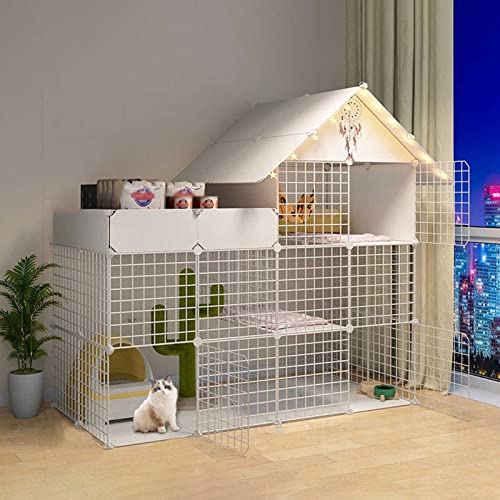 Grand parc pour chat : chenil d'intérieur et enclos modulable pour chaton et chiot