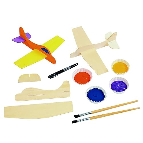Miniatura 3 de Colorations Decora tus propios aviones modelo de madera, juego de 12, crea diseños únicos y personales, divertido proyecto de manualidades para