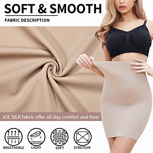 MISS MOLY Seamless Slips for Women Under Dress High Waist Shapewear Dresses Tummy Control Skirt Body Shaping Smoother3