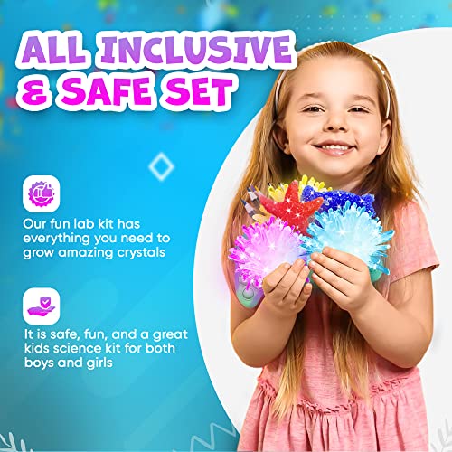 Evviva Sciences Crystal Growing Kit For Kids Science Kit To Make & Grow Rocks, Crystals, Gems – Easy All Inclusive Set – Chemistry, Geology & Learning Experiment Toy – W/ Ebook #TOP4