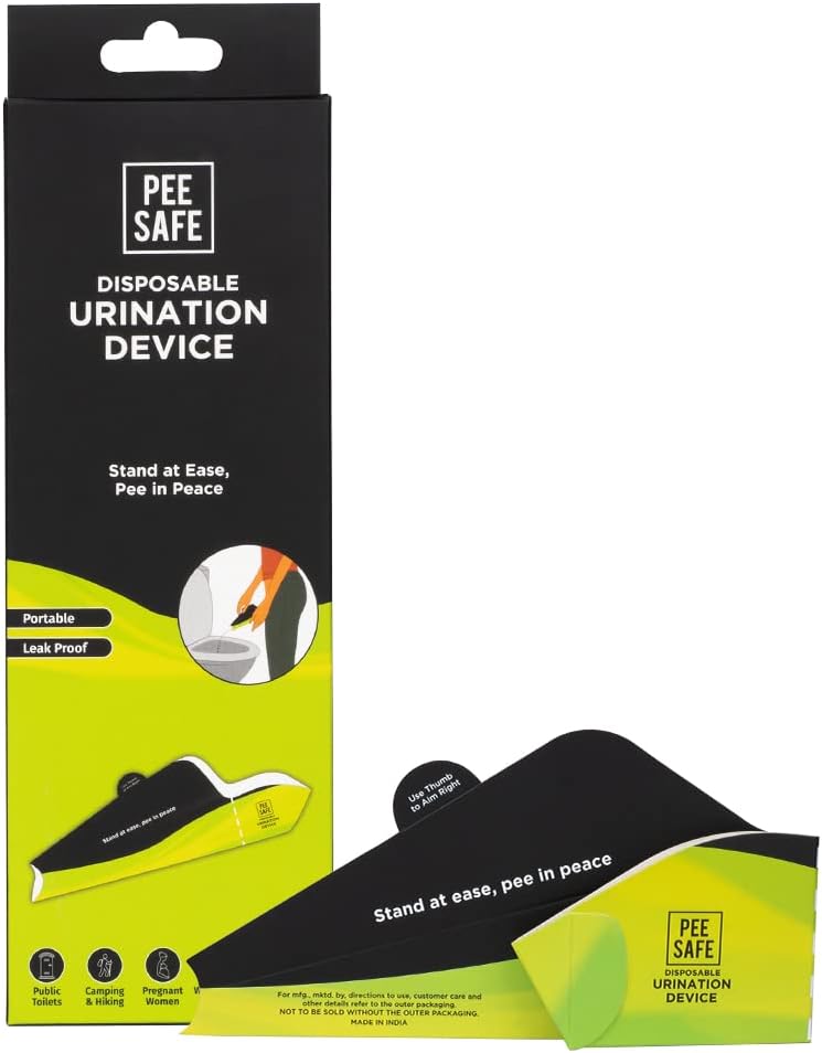 Pee Safe Foldable & Disposable Female Urination Device 2 Funnels | For Women, Pregnant Women, Joint Pain Patients & Travelers | Easy To Carry | Reduces The Risk Of UTI | Travel Friendly