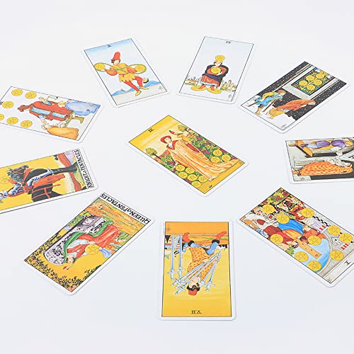 DDFF Tarotkarten Set für Anfänger & Fortgeschrittene – 78 Rider-Waite Karten inkl, Für Weissagung, Meditation, Selbsterkenntnis, Esoterik & als Geschenkidee