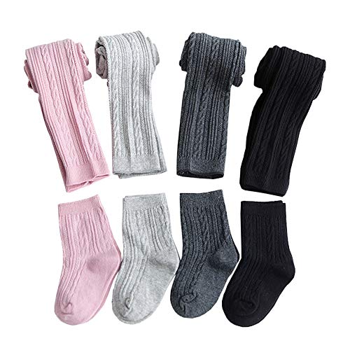 4 Pack Toddler Little Girls Leggings Pants & Socks Set Kids Cotton Stocking Kids Tights2