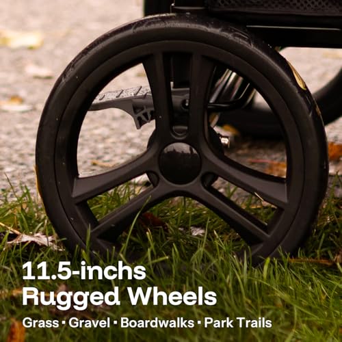 Image of HARPPA Remy Wagon Stroller for 4 Kids, 280Ibs Capacity with Mosquito Net | One-Button Fold, UPF50+ Canopy, 8'' /12'' All-Terrain Wheels, Adjustable Handle for Easy Storage and Outdoor Adventures