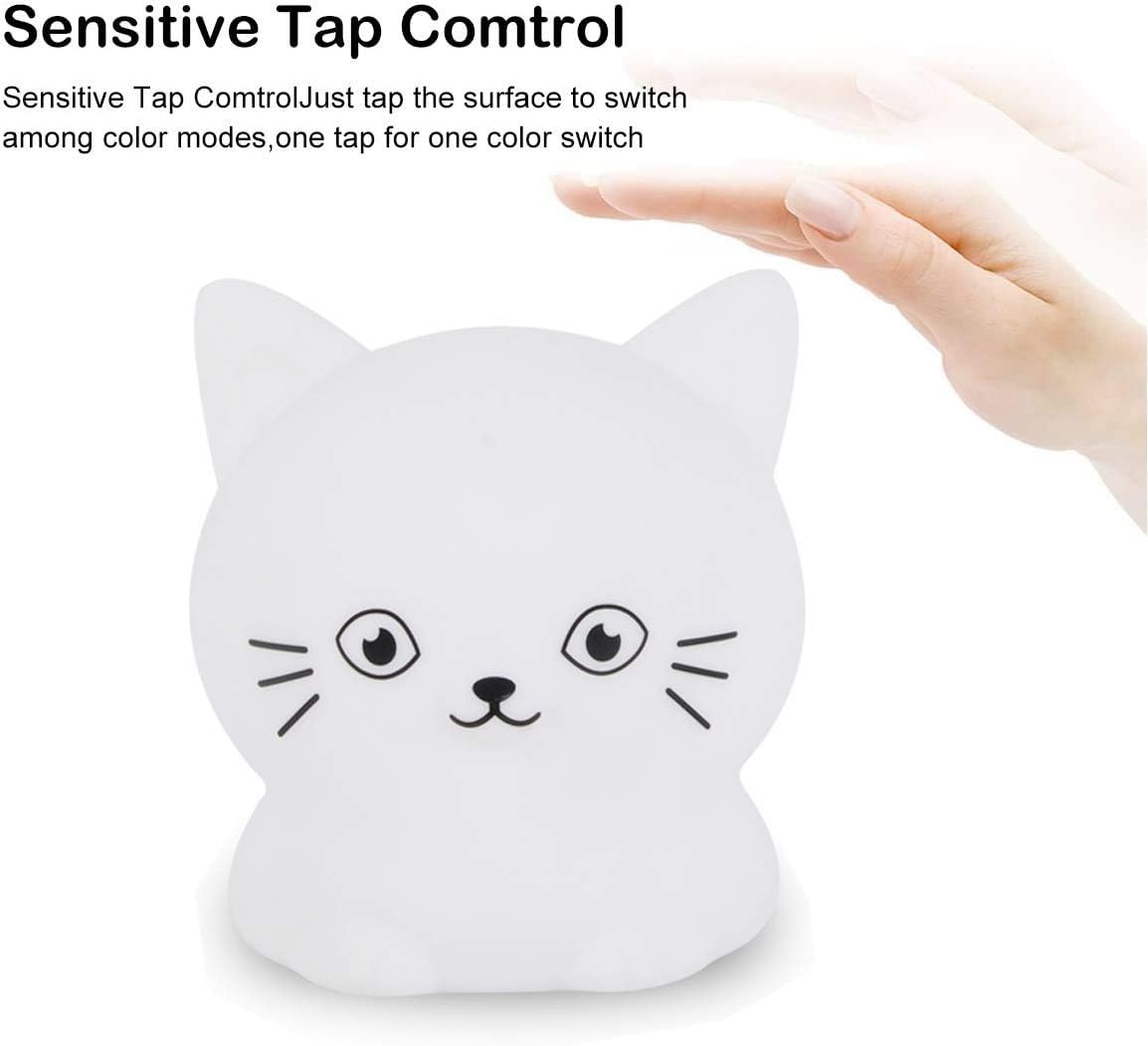 Adorable Cat-Shaped Silicone Nursery Night Light