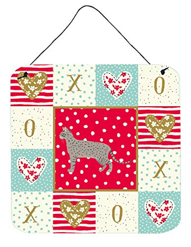 Caroline's Treasures CK5694DS66 Safari #2 Cat Love Wall or Door Hanging Prints, Red Aluminum Metal Sign Kitchen Wall Bar Bathroom Plaque Home Decor, 6x6, Multicolor