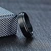 Epinki Bague Anti-Stress Tournante, 6MM Poli Noir Acier Inoxydable Homme Rotative Taille 67 #3