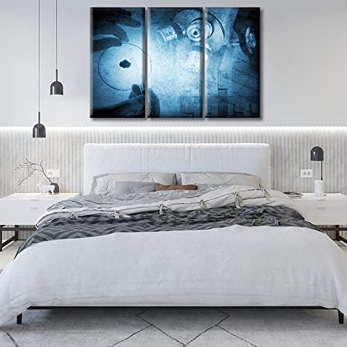 Image of TUMOVO Science and Medical Background Poster Wall Art for Living Room 3 Piece Clinical Laboratory Wall Art Modern Artwork Canvas Wall Art Posters and Prints Framed Ready to Hang, 60 inch Wx40 H