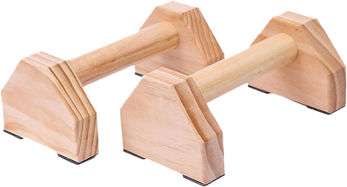 Veemoon Solid Wood Push-up Bars and Handstand Parallel Bars Set, Muscle Training Device for Home Calisthenics, Fitness Equipment with Push-up Frame for Strength Training and Gymnastics