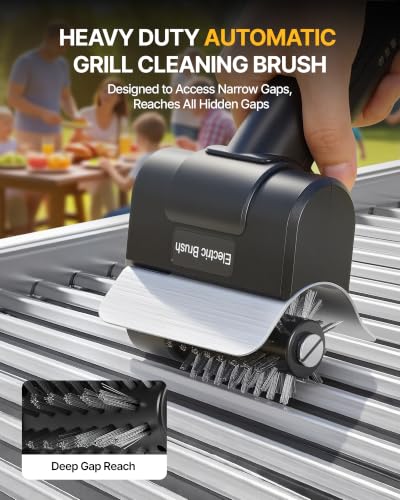 Electric Grill Brush, Cordless Outdoor BBQ Brush, Up to 30 BBQ Cycles Clean — view 3