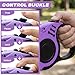 COSOWO Retractable Dog Leash with USB Rechargeable Flashlight for Night Walks, 16FT Automatic Telescopic Tractor Dog Leash for Small and Medium Dogs, Purple