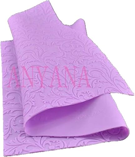 Miniatura 3 de Anyana Damasco 20 pulgadas impresión de azúcar vestido de silicona damasco Fondant impresión mat repetir hoja de roble estampado Mat textura textura