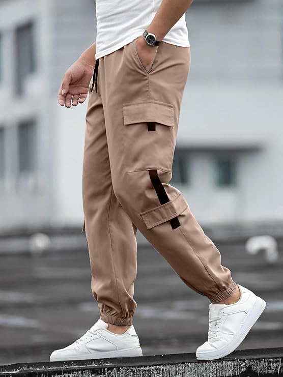 Image of Swastik Apparels Men's Track Pant Combo | Track Pants | Lower | Joggers | Combo of 2 | Pack of 2 Pant | Cargo Pant (KHK+GRN)