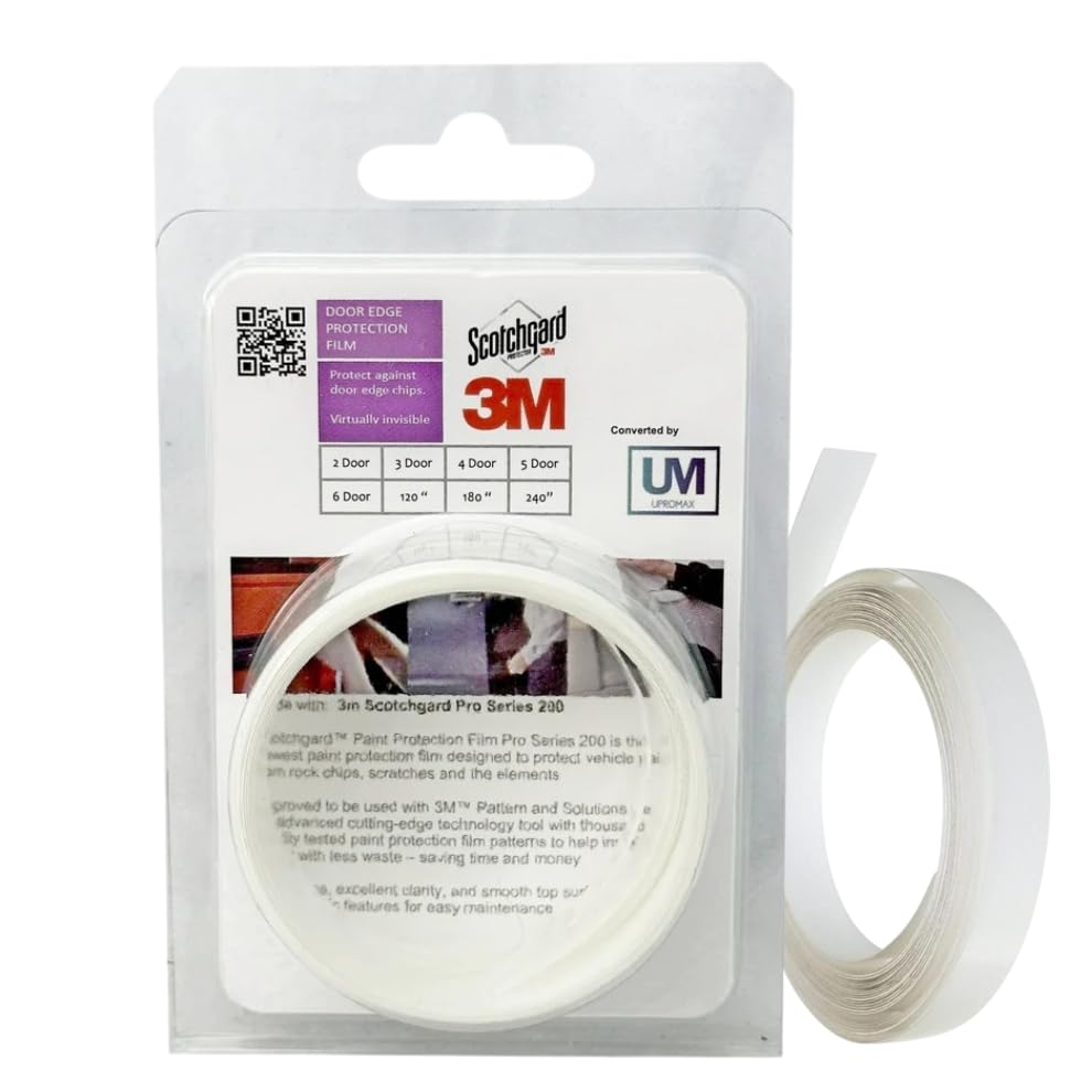 3M-4Door, Door Edge, Paint Protection Film, Scotch Guard, PPF 8mil Precut Strips, Universal Fit Cars, Truck, SUV, Clear Tape, Door Protector, Car Accessories Upromax