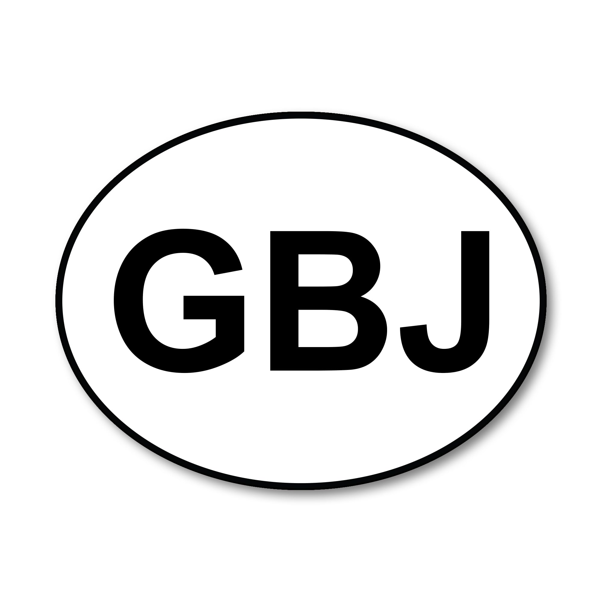 Jersey GBJ Car Identifier Sticker – Premium Vinyl Oval Decal – Decorative Jersey Regional Code – Bubble-Free, Weatherproof – Made in UK (IDGBJ)