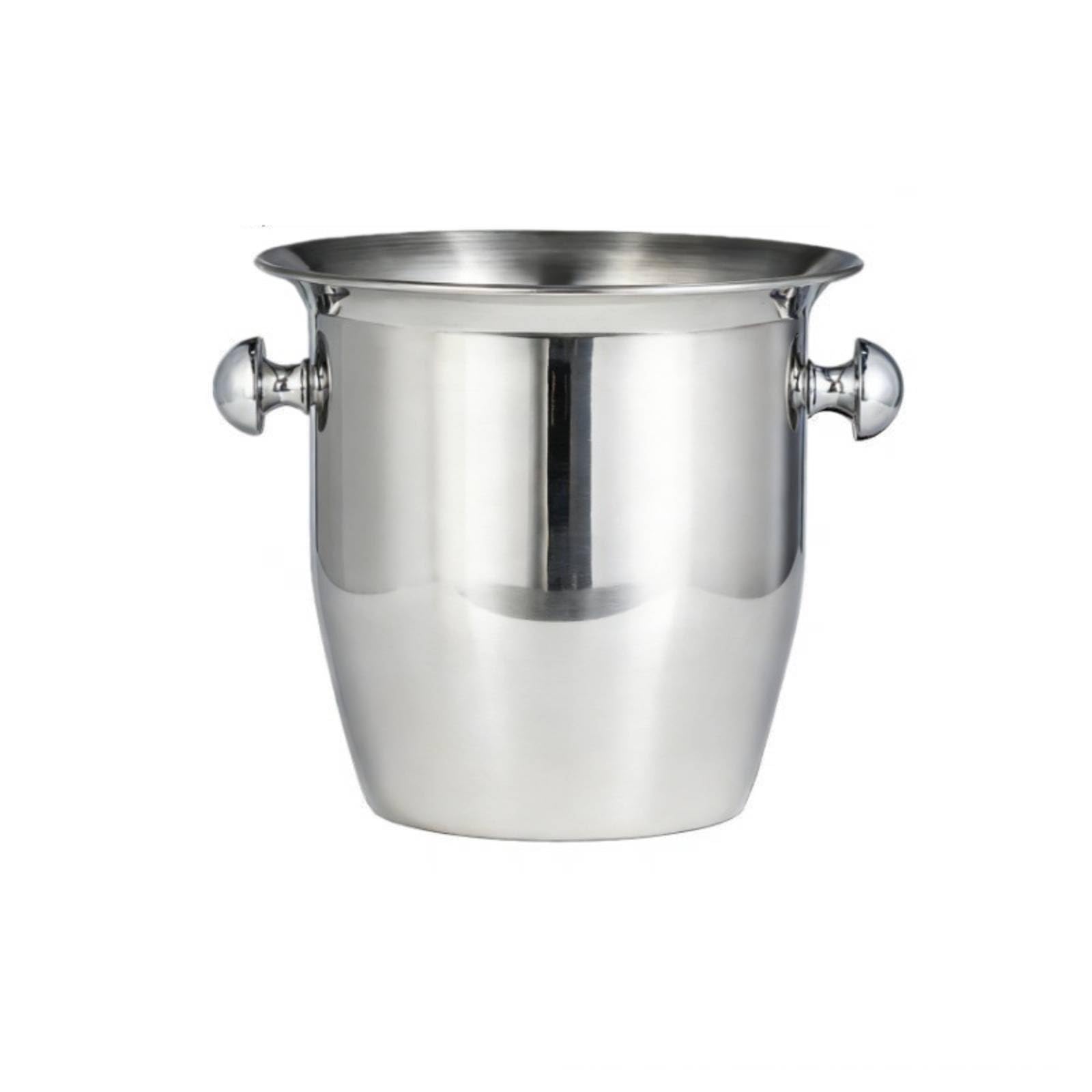 Secchiello per Ghiaccio Commerciale Secchiello Vino Refrigeratore Contenitore Bottiglie in Acciaio Inox Anticorrosione, Grande, Argento, Secchiello Per Ghiaccio A Tromba, Grande, Argento