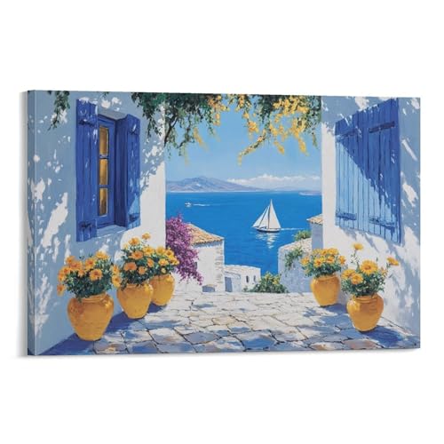 Pittura a olio sul mare Wall Arte Canvas Stampe Da Parete Murale Immagini Paesaggi culturali Decorazione Murale Tela Innocu Idea Regalo Cucina Camera Da Letto Caffetteria Corridoio 12x18inch(30x45cm)
