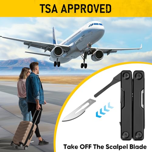 Image of BIBURY Mini Multitool BI2052AB, EDC Multitool Scissors w /Window Breaker, Seat Belt Cutter, Bottle Opener for Outdoor Survival, TSA Approved Keychain Multi-tool Cool Gadget, Gift for Men Women