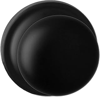 Bravura Hardware 906 Macon Knob Privacy Lockset with Modern Round Trim Door Knob for Bedroom/Bathroom, Matte Black