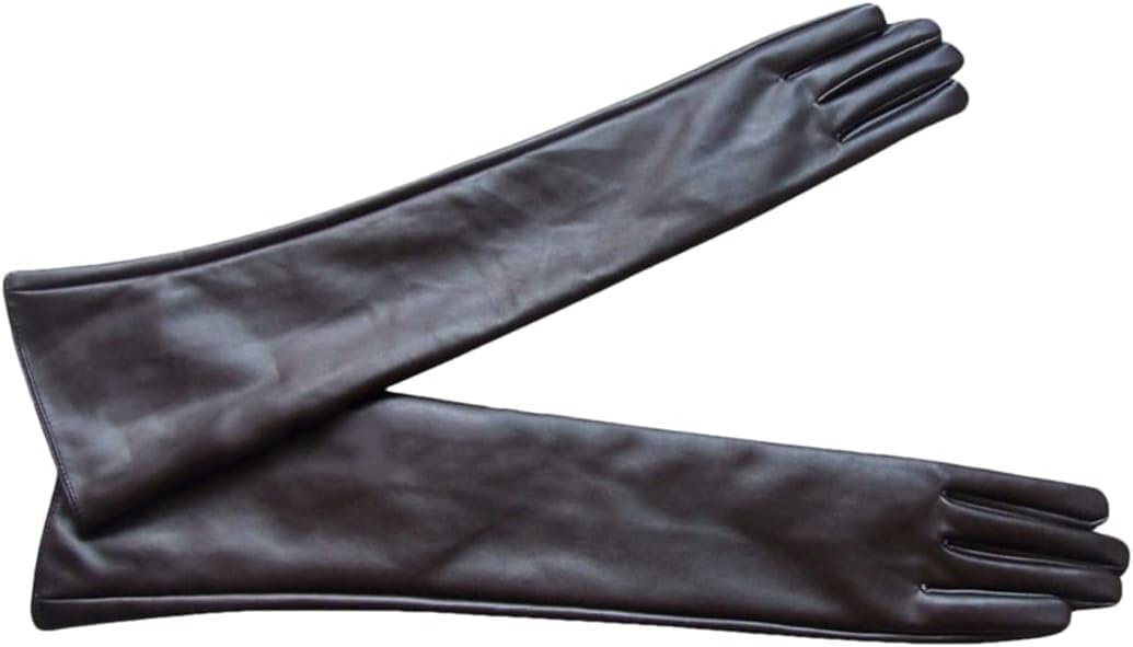 Guantes largos de cuero negro que solucionan las manos frías al usar el móvil en otoño