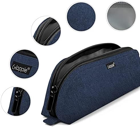 Gloppie Small Pencil Bag Pen Case Simple Pencil Case Pencil Storage Bag Pen Holder Pencil Pouches Fabric Zipper Pen Pouch Office School Supplies for Teen Kids Boys Students Adults (Blue)