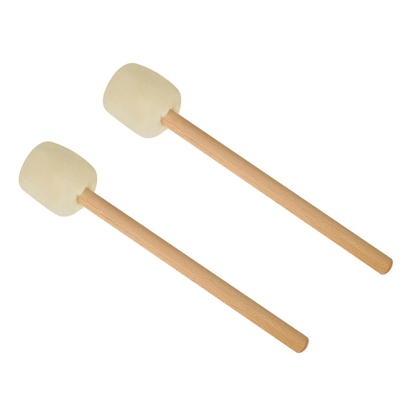 2 Stück Teiliges Bass Drum Mallet mit Buchenholzgriff Weichem Plüschkopf Langlebig und Elastisch Professionelle Percussion Sticks für Schlagzeug und Bassdrum Einfach zu Greifen