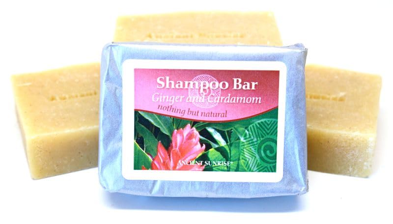 Ancient Sunrise Ginger and Cardamom Shampoo Bar All natural bar shampoo Adds shine and a warm spicy scent to hair