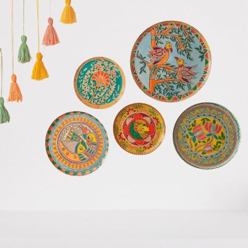 U.Z. HANDICRAFTS Madhubani Iron Wall Plates- Set of 5 (Multicolor) Wall Decoration Items For Living Room, Bedroom, Office | Wall Decor | Gift Items (B0DGHYD5RK) Amazon Price History, Amazon Price Tracker