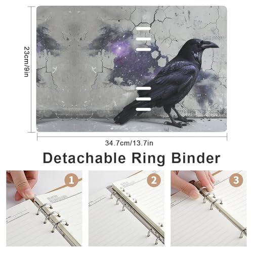 Cuaderno A5 de hojas sueltas rellenable de 6 anillas para organizar y escribir diarios 2
