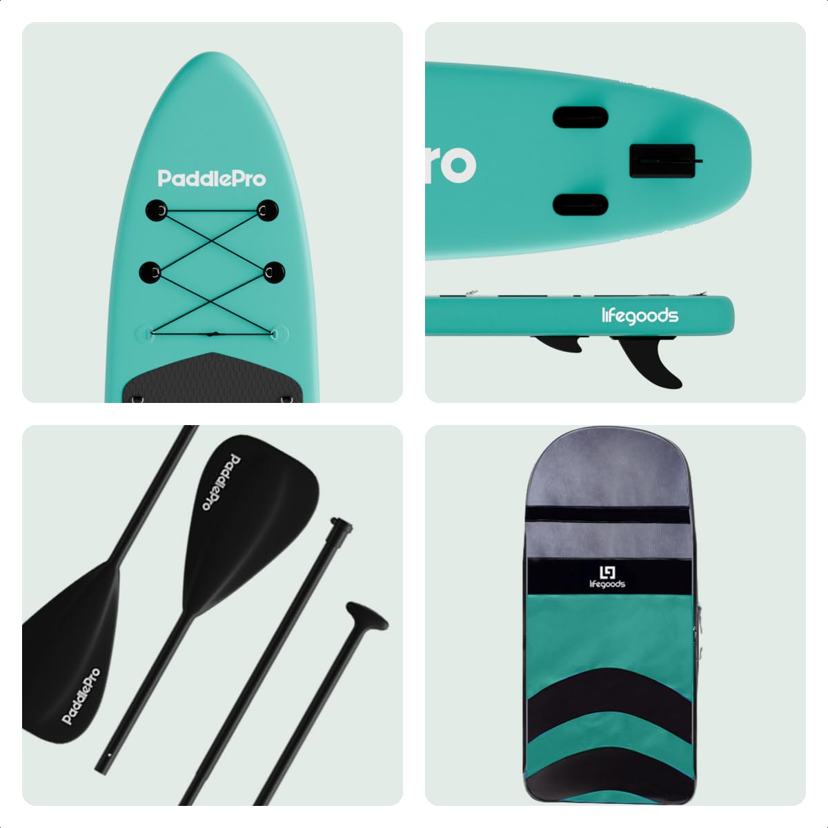 LifeGoods Tabla Paddle Surf Hinchable con Asiento - Padel Surf - Stand Up Paddle Board Completo - Remo Ajustable de Aluminio - Bomba, Mochila y Aletas Incluidas - 320x81x15cm - hasta 150kg