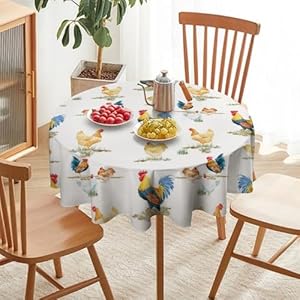 Watercolor Chicken Tablecloth, Rustic Retro Farmhouse Country Rooster Able Cloth for Home Kitchen Dining Outdoor Patio Decor, 70x70in Watercolor Chicken Tablecloth Rustic Retro Farmhouse Country Rooster Able Cloth for Home Kitchen Dining Outdoor Patio Decor 70x70in