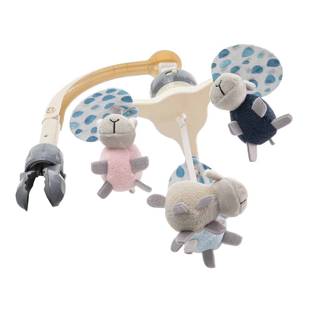 MoMi KIKI giostra mobile per bambini con 4 giochi sensoriali, montaggio rapido, 5 melodie + rumore bianco, per neonati e bambini da 0 a 5 mesi