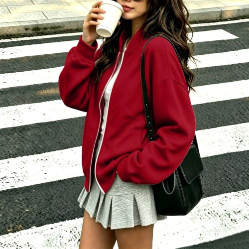 Fleece Full Zip Jacket Women Casual Work Office Sweatshirts No Hood - image 4
