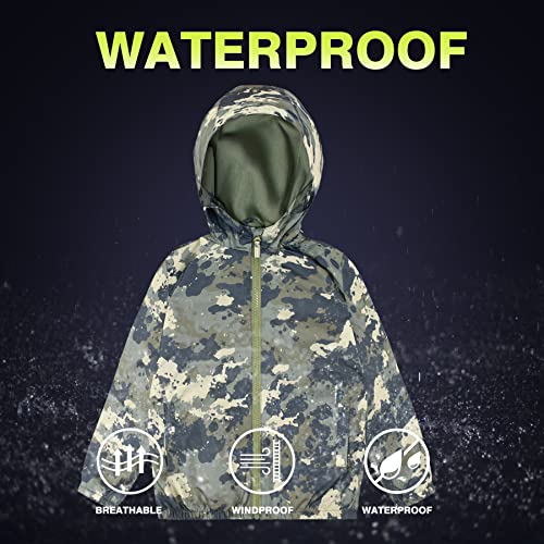 SUNDAY ROSE Boys Rain Jacket Lightweight Breathable Raincoat Waterproof Hooded Windbreaker For Kids3