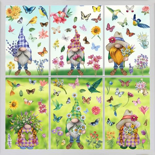 Blatt Zwerg Fensteraufkleber, Fensterbilder Frühling, Schmetterling...